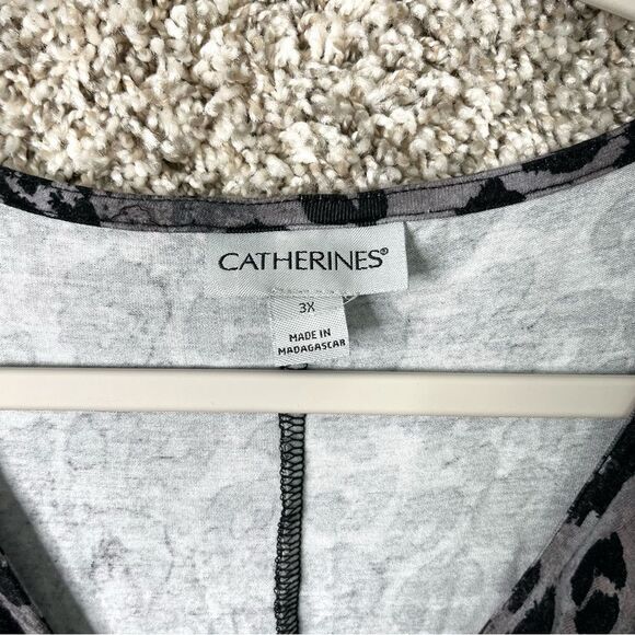 Catherine’s Top Women’s 3X Leopard Print Twist Front V-Neck Blouse in Plus Size - Picture 3 of 5